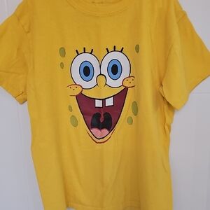 Nickalodean Sponge Bob Yellow Kids T-Shirt Sz M